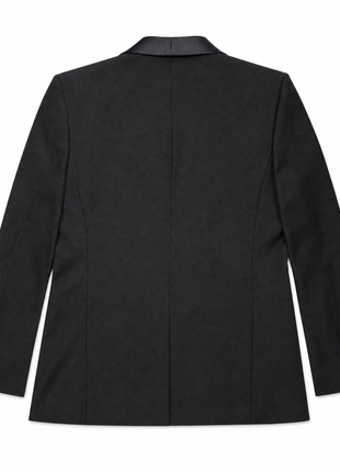 Edgers Ceremony Solid Black Satin Peak Lapel Slim Fit 3-Piece Tuxedo - 40R