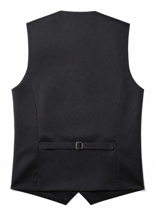 Edgers Ceremony Solid Black Satin Peak Lapel Slim Fit 3-Piece Tuxedo - 40R