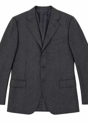 Sartoria Partenopea Mens Solid Charcoal Notch Lapel Classic Fit 3-button Wool Blazer - 42R