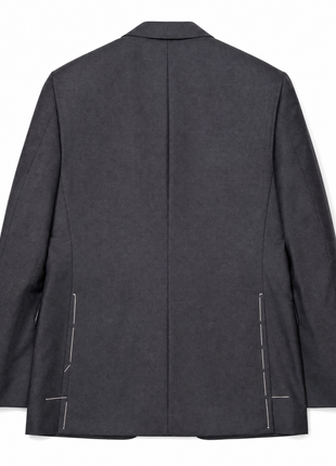 Sartoria Partenopea Mens Solid Charcoal Notch Lapel Classic Fit 3-button Wool Blazer - 42R