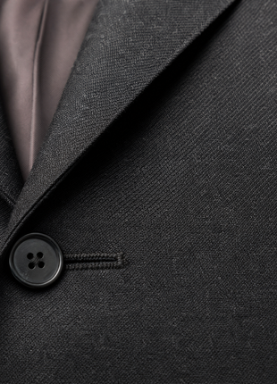 Sartoria Partenopea Mens Solid Charcoal Notch Lapel Classic Fit 3-button Wool Blazer - 42R