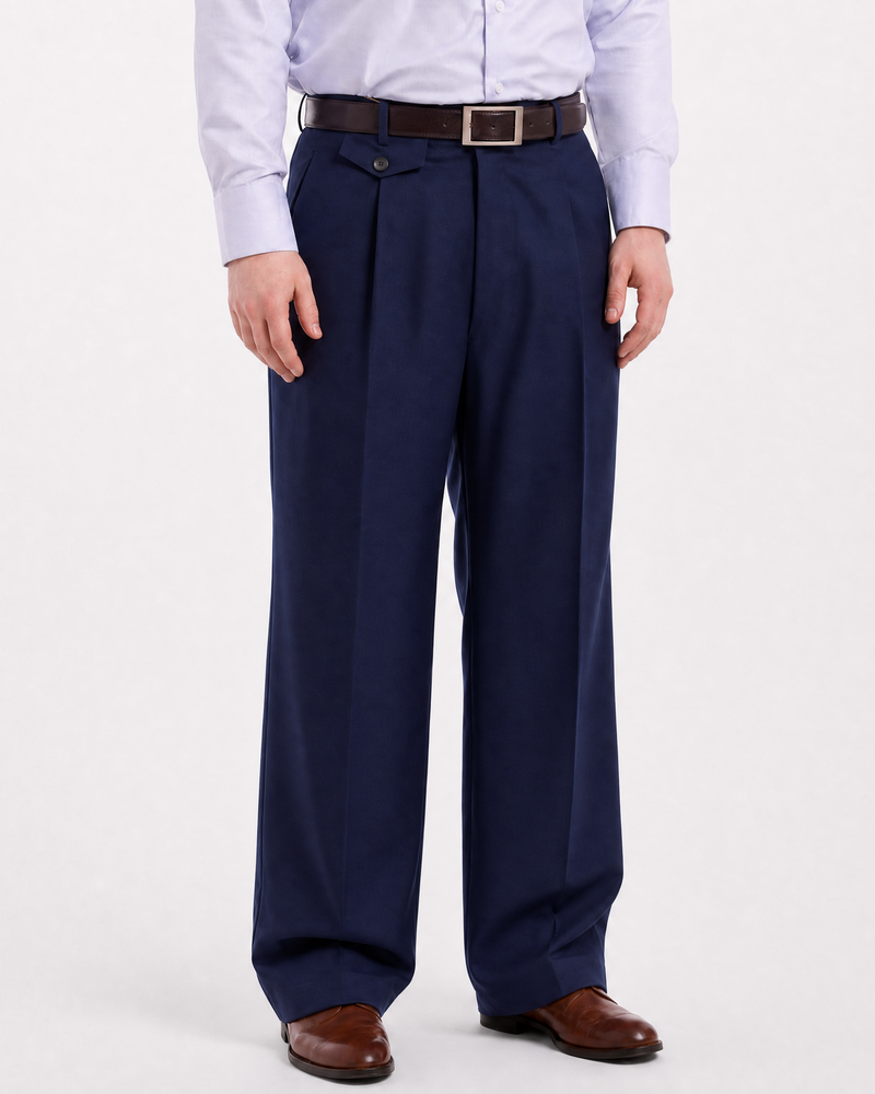 Shop Steven Land Blue 100% Wool Pants | The Suit Depot