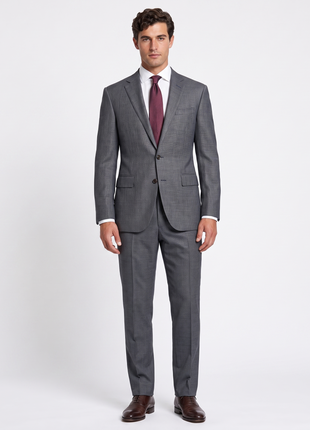 Polo Ralph Lauren Mens Gray Birdseye Notch Lapel Custom Fit 2-Button Wool Suit - 40L