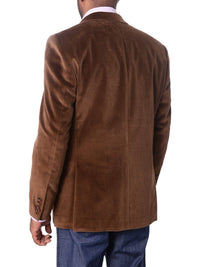 Thumbnail for I Uomo BLAZERS I Uomo Mens Brown Velour 100% Cotton Regular Fit 2 Button Blazer Sport Coat