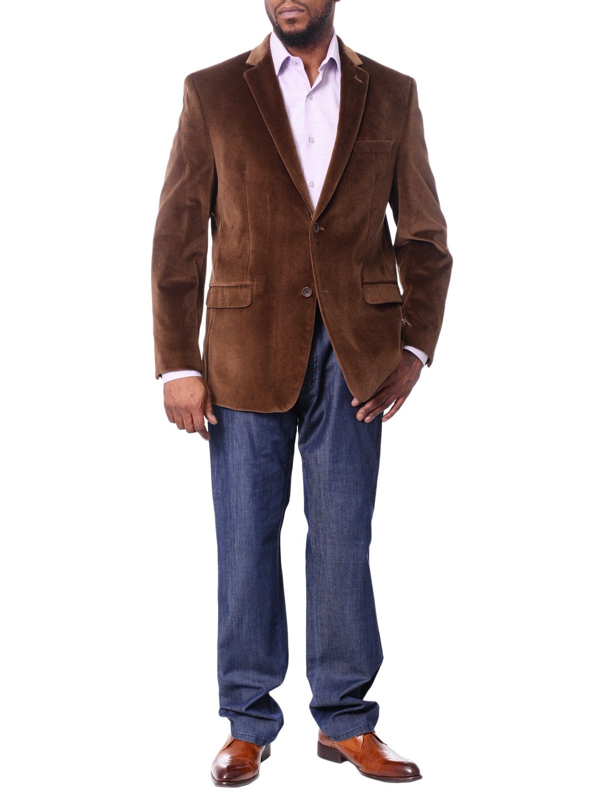 I Uomo Mens Brown Velour 100% Cotton Regular Fit 2 Button Blazer Sport Coat, 42 / Long I Uomo Mens Brown Velour 100% Cotton Regular Fit 2 Button Blazer Sport Coat, 42 / Long