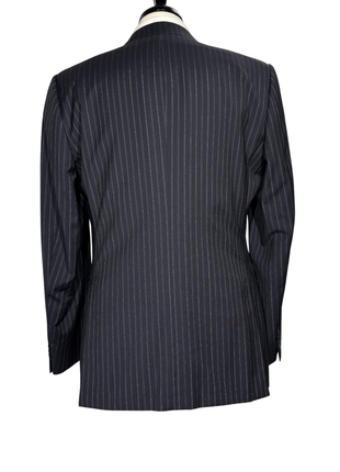 Z Zegna Mens Dark Blue Pinstripe Notch Lapels Classic Fit 3-Button Wool Suit - 38R