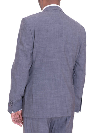 Ideal TWO PIECE SUITS Ideal Slim FIt Heather Gray Two Button Half Lined Stretch Wool Suit