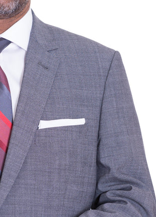 Ideal TWO PIECE SUITS Ideal Slim FIt Heather Gray Two Button Half Lined Stretch Wool Suit