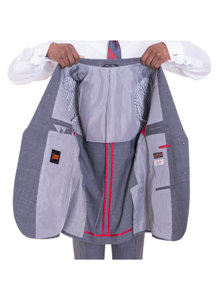 Ideal TWO PIECE SUITS Ideal Slim FIt Heather Gray Two Button Half Lined Stretch Wool Suit