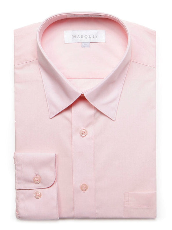 Marquis Classic Fit Pink Wrinkle Resistant Cotton Blend Dress Shirt, 16 1/2 / 32/33 Marquis Classic Fit Pink Wrinkle Resistant Cotton Blend Dress Shirt, 16 1/2 / 32/33