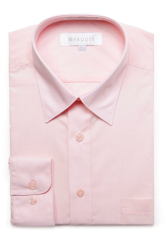 Marquis Classic Fit Pink Wrinkle Resistant Cotton Blend Dress Shirt