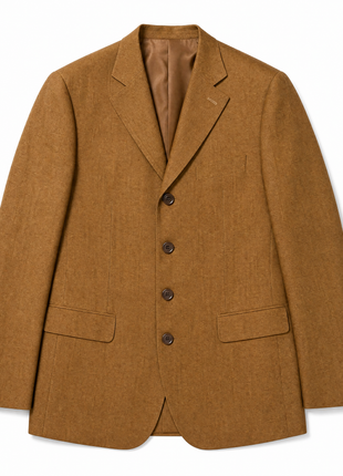 Sartoria Partenopea Mens Solid Golden Brown Notch Lapel Classic Fit 4-button Linen Suit - 42R