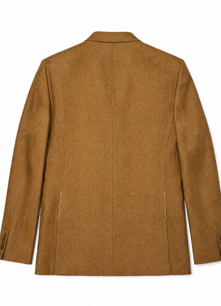 Sartoria Partenopea Mens Solid Golden Brown Notch Lapel Classic Fit 4-button Linen Suit - 42R