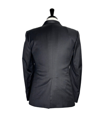 Corneliani Mens Solid Black Fully-Canvassed Shawl Lapel Classic Fit 3-Piece Wool Tuxedo - 38R