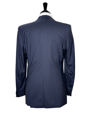 Hugo Boss Mens Solid Navy Notch Lapels Classic Fit Stretch 2 Button Wool Suit - 40L