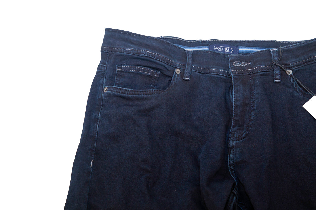 Montreux Mens Slim Fit Navy Blue 5 Pocket Stretch Jeans