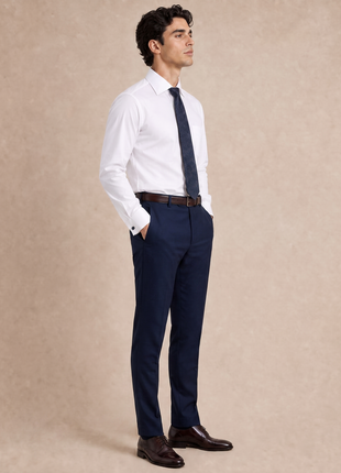 Christopher Morris Solid White Classic Fit Cotton Spread Collar Non-Iron French Cuff Dress Shirt