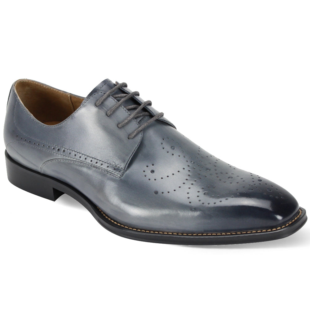 Giovanni Boys Gray Lace Up Oxford Leather Dress Shoes