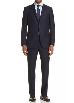 John Varvatos Mens Solid Navy Blue Slim Fit Wool Blend 2 Piece Suit