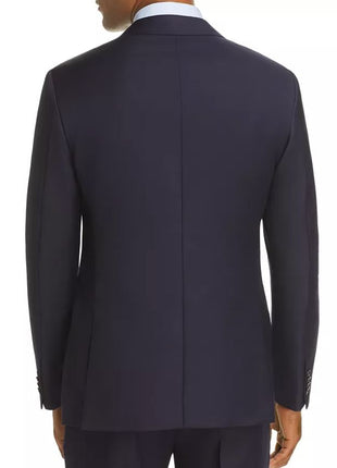 John Varvatos Mens Solid Navy Blue Slim Fit Wool Blend 2 Piece Suit