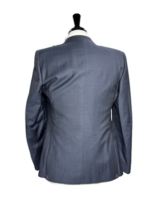 Corneliani CC Collection Blue Textured Peak Lapel Slim Fit 3-Piece Wool Mohair Tuxedo - 36R