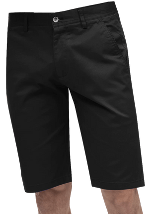 Kent Park PANTS Kent & Park Mens Solid Black Classic Fit Flat Front Shorts