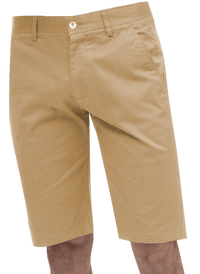 Thumbnail for Kent Park PANTS Kent & Park Mens Solid Khaki Tan Classic Fit Flat Front Shorts