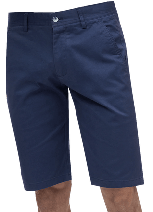 Kent Park PANTS Kent & Park Mens Solid Midnight Blue Classic Fit Flat Front Shorts
