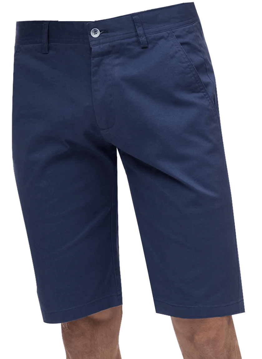 Kent Park PANTS Kent &amp; Park Mens Solid Midnight Blue Classic Fit Flat Front Shorts