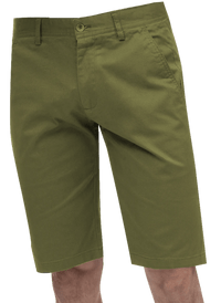 Thumbnail for Kent Park PANTS Kent & Park Mens Solid Olive Green Classic Fit Flat Front Shorts