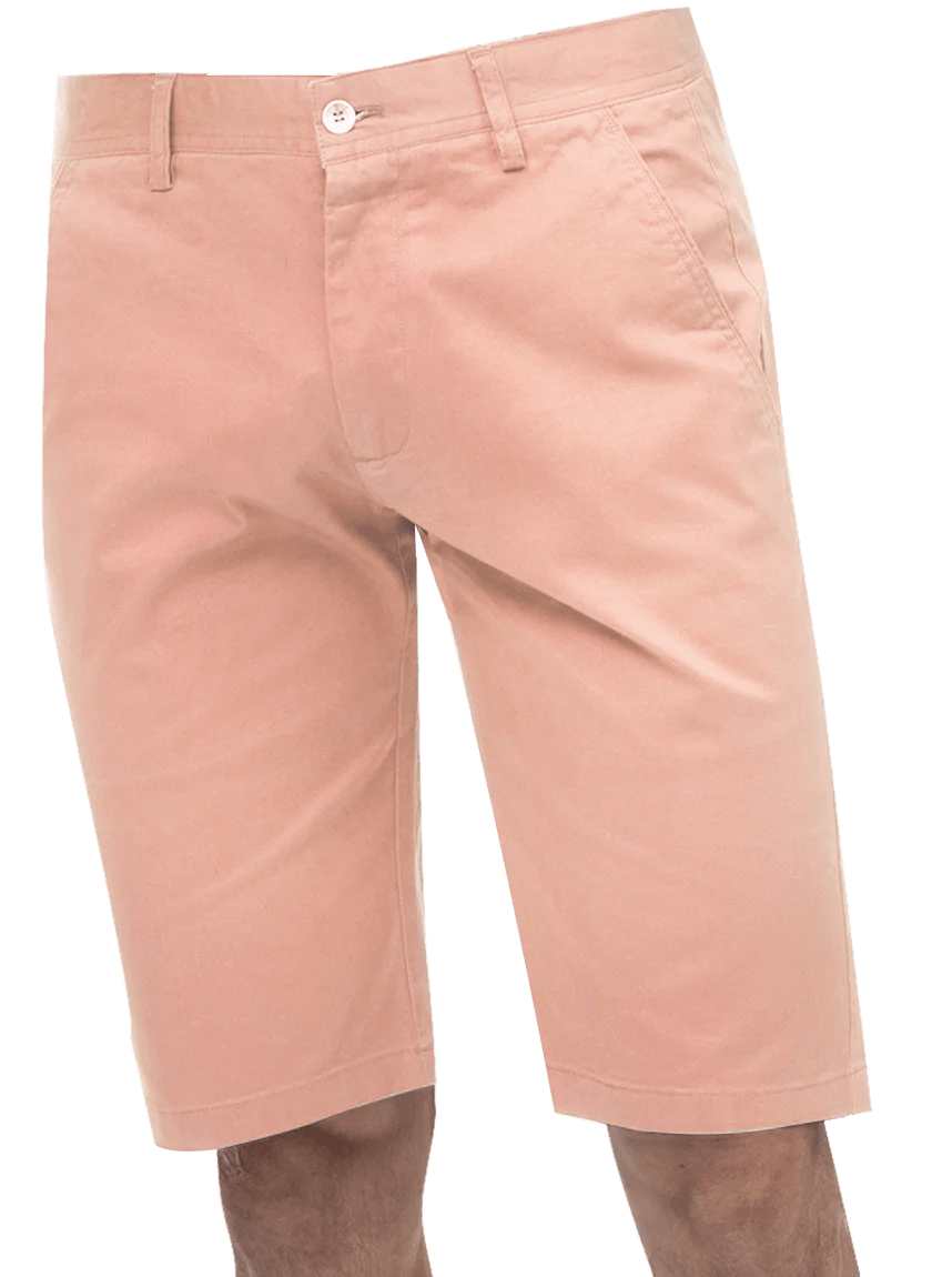 Kent Park PANTS Kent & Park Mens Solid Pink Classic Fit Flat Front Shorts