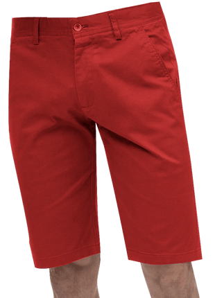 Kent Park PANTS Kent & Park Mens Solid Red Classic Fit Flat Front Shorts
