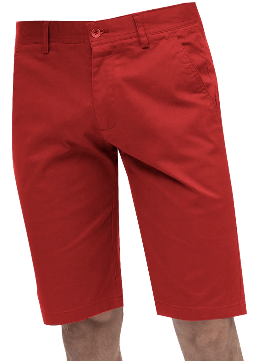 Kent Park PANTS Kent & Park Mens Solid Red Classic Fit Flat Front Shorts