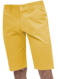 Thumbnail for Kent Park PANTS Kent & Park Mens Solid Yellow Classic Fit Flat Front Shorts