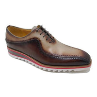 Thumbnail for Carrucci Mens Brown Leather Two Tone Lace-up Oxford Dress Shoes
