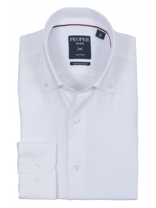 Mens White Modern Fit Spread Collar 100% Linen Dress Shirt, 4XL Mens White Modern Fit Spread Collar 100% Linen Dress Shirt, 4XL