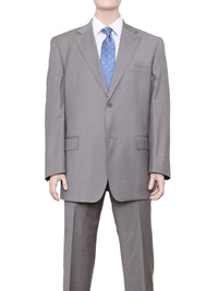 Thumbnail for Label E SUITS 48L Label E Mens Solid Tan Classic Fit 100% Wool 2 Piece Suit