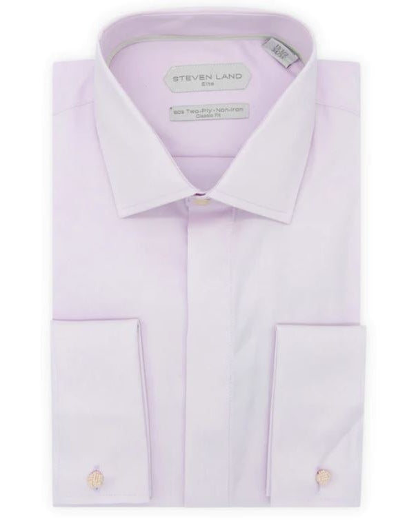 lavender french cuff dress shirt French Cuff Dress Shirt Contrast Collar