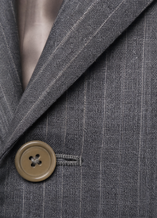 Sartoria Partenopea Mens Gray Stripe Notch Lapel Classic Fit 3-button Wool Suit - 42R