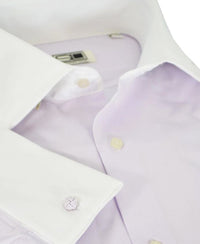 Thumbnail for Steven Land 100% Cotton Solid Lilac French Cuff Classic Fit Dress Shirt