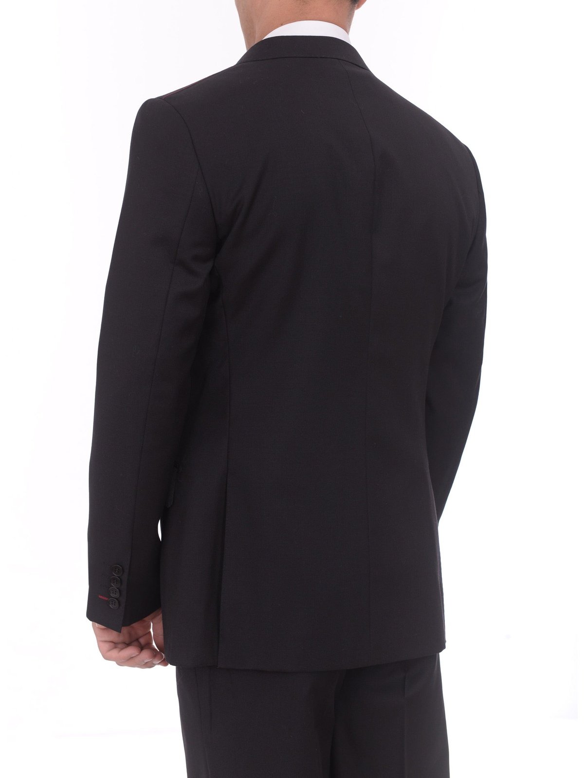 LVs by Levinas TWO PIECE SUITS Men&#39;s Levinas Solid Black Half Canvassed High-End Wool Cashmere 2 Piece Suit