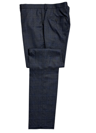 Paul Smith Mens Gray Blue Windowpane Half Canvassed Notch Lapel Slim Fit 2-Button Wool Suit  - 40S