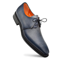 Thumbnail for Mezlan Mens Gray Rust Lace-Up Oxford Leather Dress Shoes