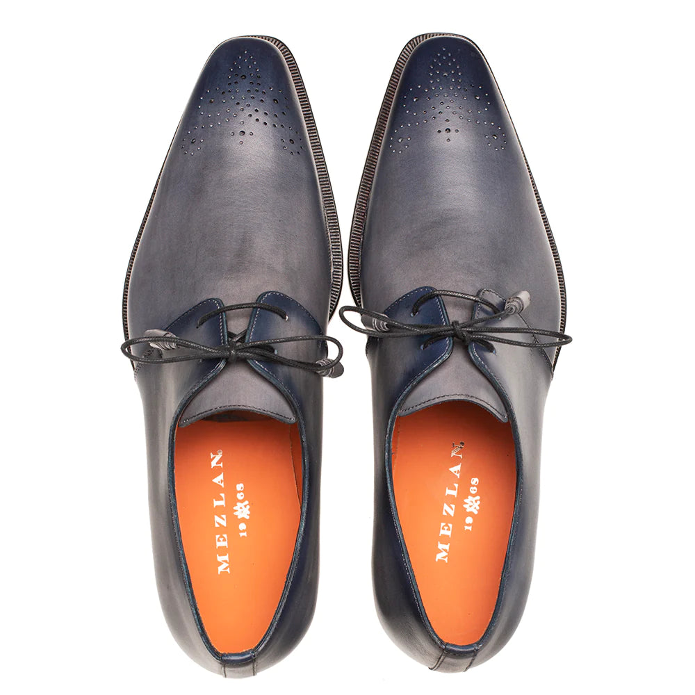 Mezlan Mens Gray Rust Lace-Up Oxford Leather Dress Shoes