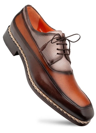 Mezlan Bowery Chocolate Brown Lace-up Calf/Deer Derby Dress Shoes