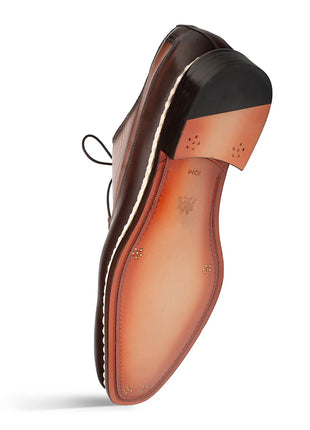 Mezlan Bowery Chocolate Brown Lace-up Calf/Deer Derby Dress Shoes