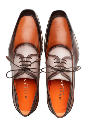 Mezlan Bowery Chocolate Brown Lace-up Calf/Deer Derby Dress Shoes