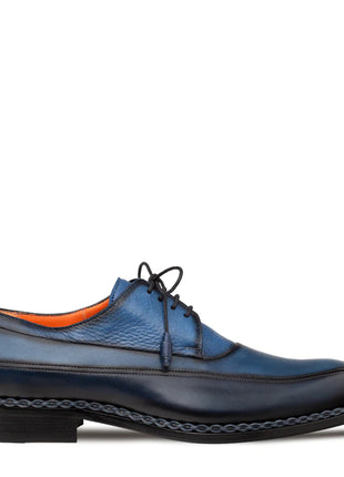 Mezlan Bowery Navy Lace-up Calf/Deer Derby Dress Shoes
