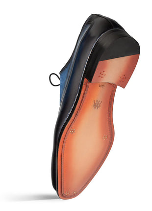 Mezlan Bowery Navy Lace-up Calf/Deer Derby Dress Shoes