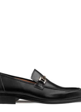 Mezlan Barsotti Black Hand-Burnished Calfskin Ornament Slip On Loafers